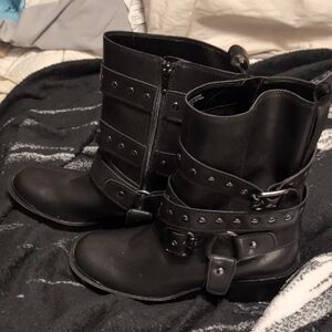 SHEIN Black Studded Combat Boots